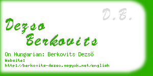 dezso berkovits business card