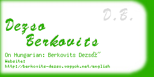 dezso berkovits business card